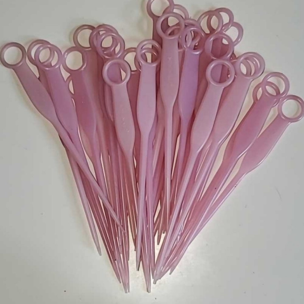 TUPPERWARE Pink Pastry Picks Set of 36 Condiments, Hors d'oeuvre Party